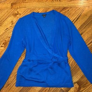 Ann Taylor royal blue wrap sweater
